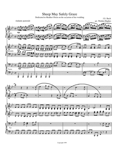 Sheep May Safely Graze Piano Trio (1 Piano 6 Hands) (arr. Dr. Walden Hughes)