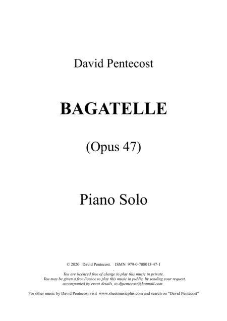 Bagatelle, Opus 47
