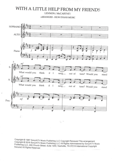 With A Little Help From My Friends (arr. HUW EVANS MUSIC)