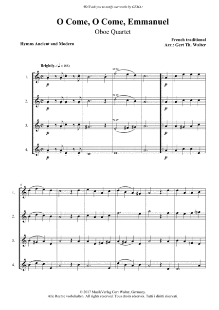 O Come, O Come, Emmanuel (arr. Gert Th. Walter)
