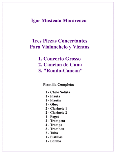 Three Pieces for Violoncello and Winds