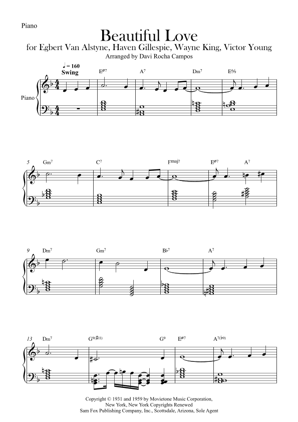 Beautiful Love (arr. Davi Rocha Campos)