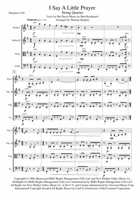 I Say A Little Prayer (arr. Thomas Quigley)