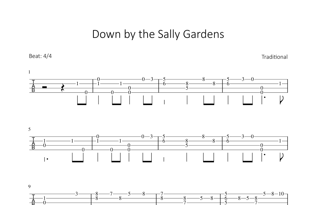 Down by the Sally Gardens (arr. Bettina Schipp)