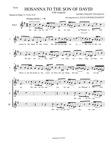 Hosanna to the Son of David (arr. Zachary Groeblinghoff)
