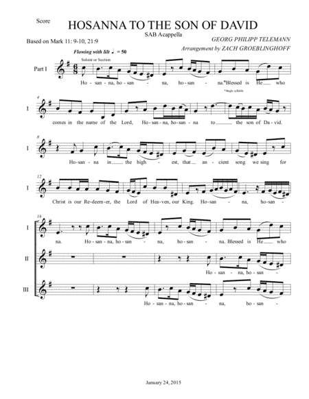 Hosanna to the Son of David (arr. Zachary Groeblinghoff)