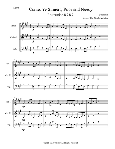 Come Ye Sinners, Poor and Needy (Restoration) (arr. Sandy McIntire)