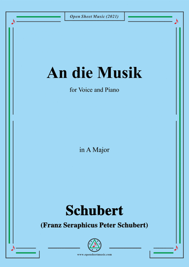 Schubert-An die Musik in A Major(ottava bassa) (arr. Open Cloud)
