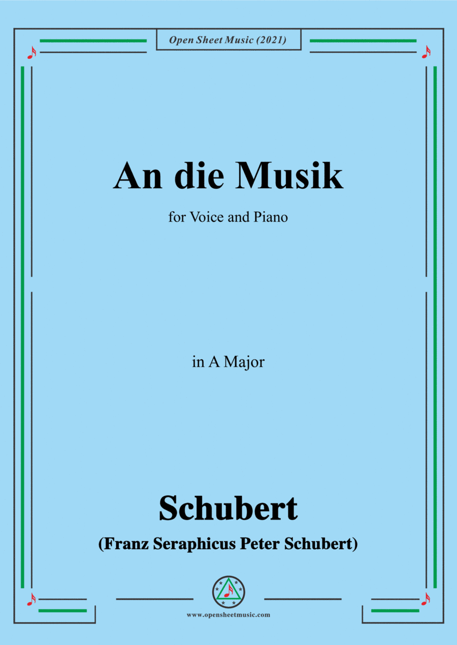 Schubert-An die Musik in A Major(ottava bassa) (arr. Open Cloud)
