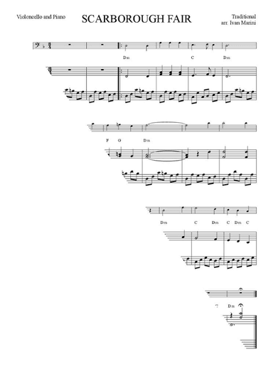 SCARBOROUGH FAIR - for Cello and Piano (arr. Ivan Marini)