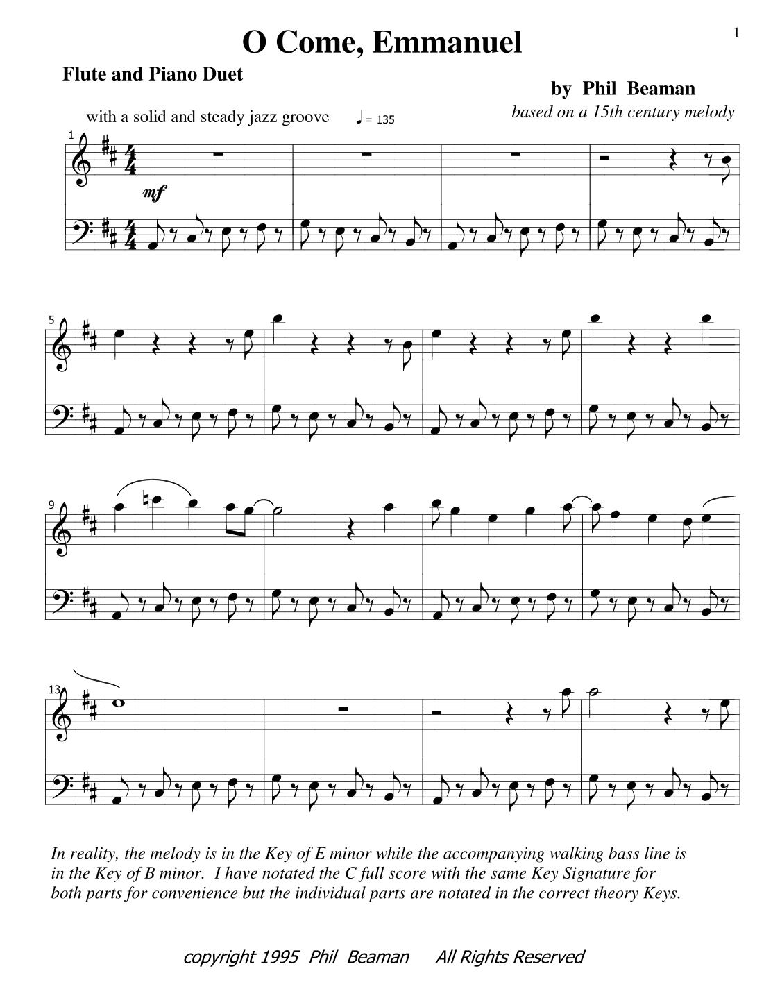 O Come, Emmanuel - jazz flute and piano