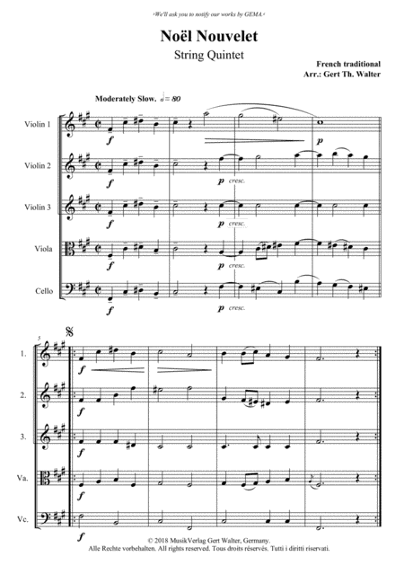 Noel Nouvelet (arr. Gert Th. Walter)
