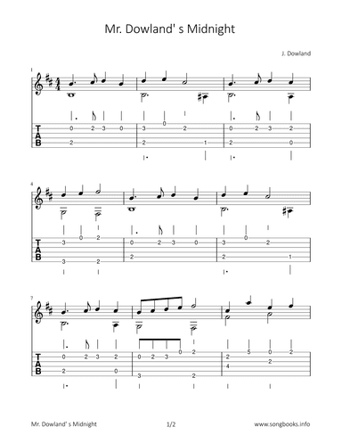 Mr. Dowland‘s Midnight (arr. Bettina Schipp)