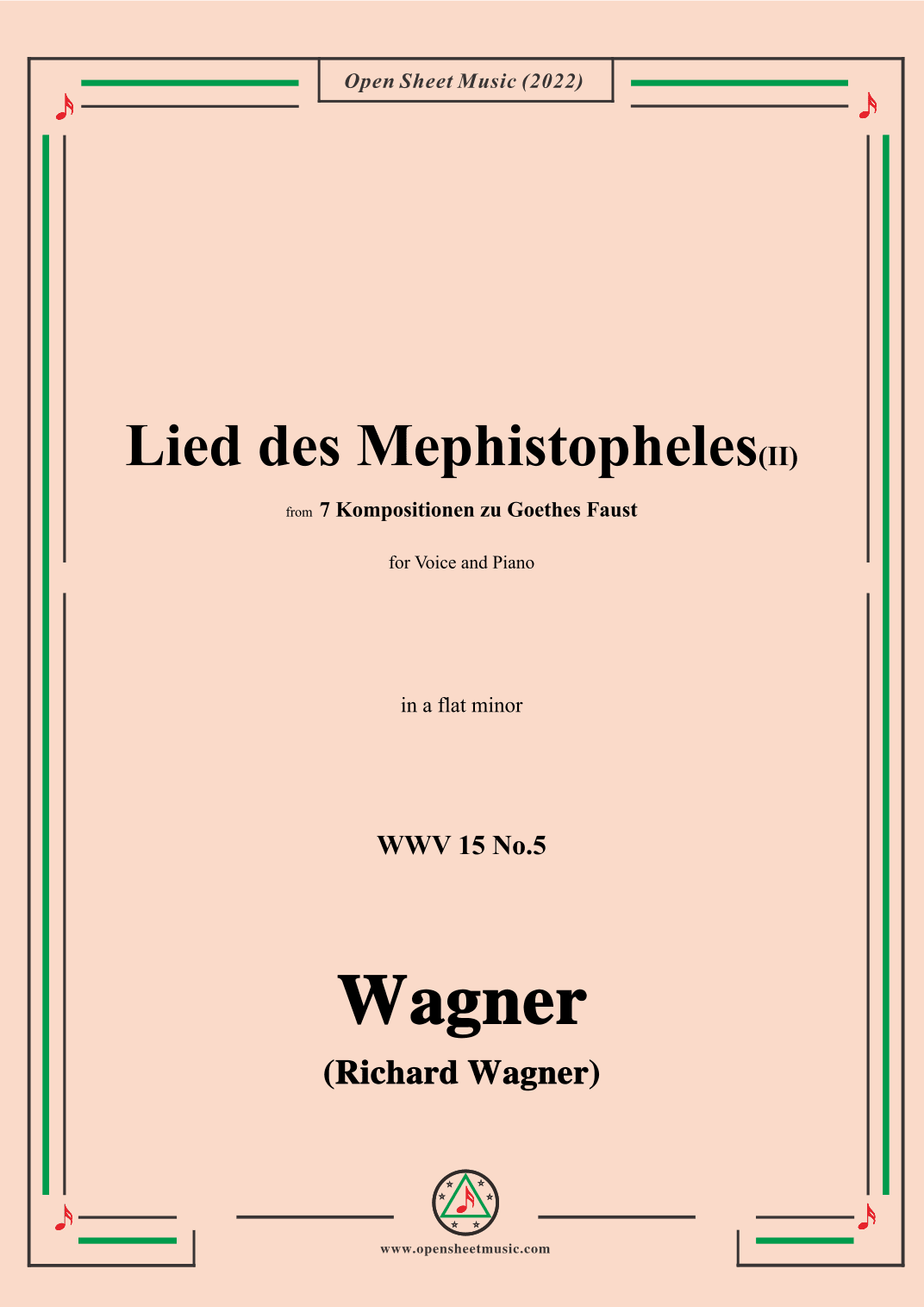 R. Wagner-Lied des Mephistopheles(II),in a flat minor,WWV 15 No.5 (arr. OSM Press)