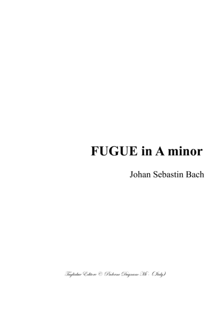 BACH J.S. - FUGUE in A minor