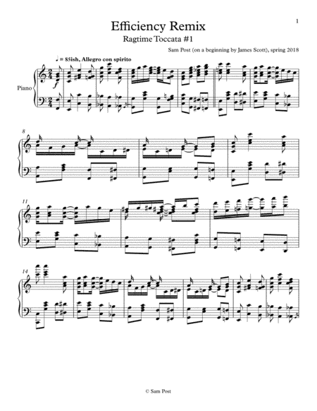 Ragtime Toccata #1: Efficiency Remix, op. 27