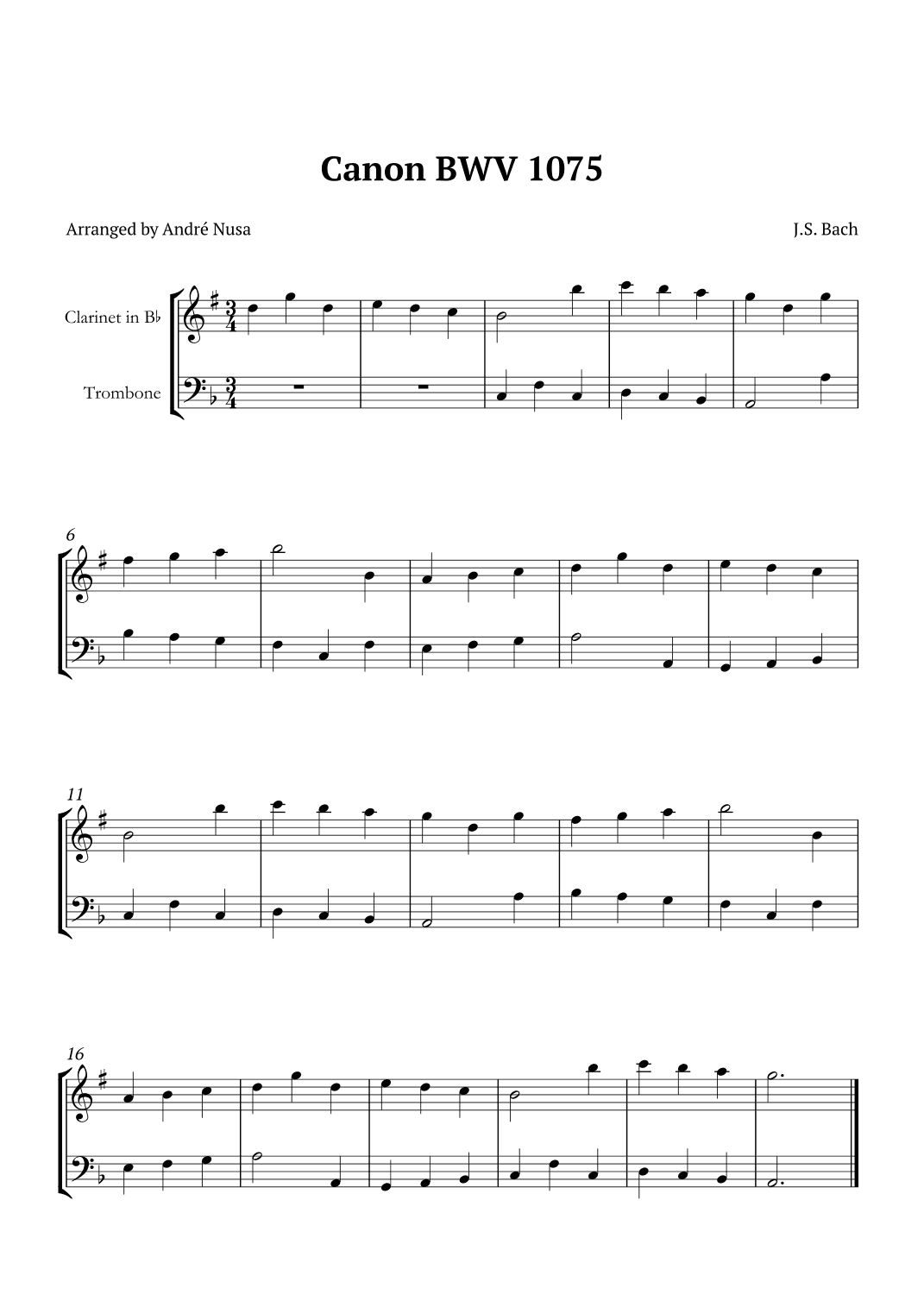 Canon BWV 1075 (arr. André Nusa)