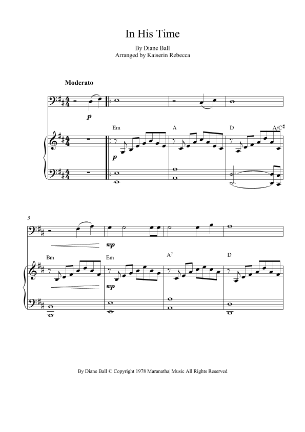 In His Time (arr. Kaiserin Rebecca)