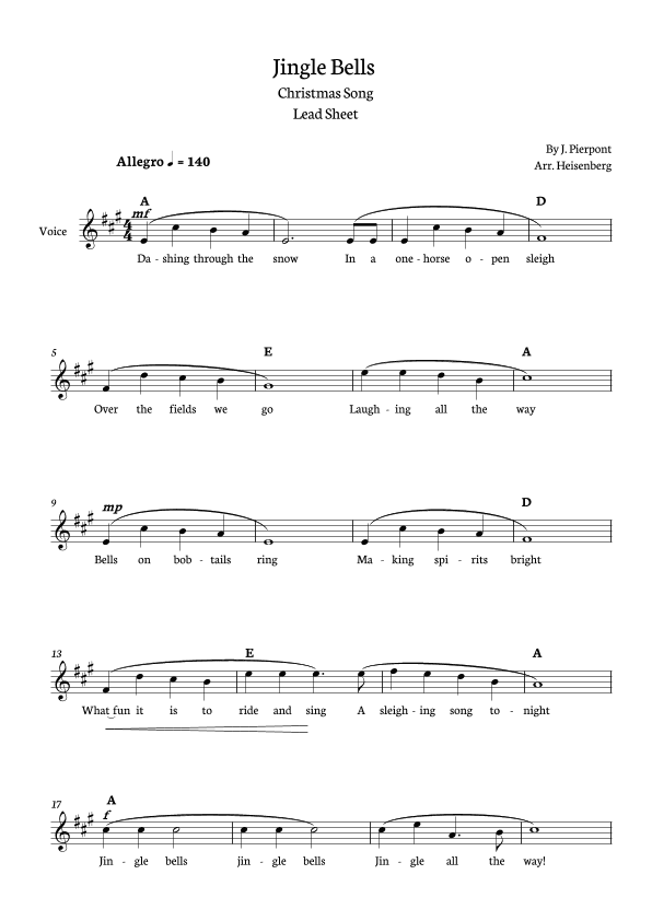 Jingle Bells (arr. Heisenberg)