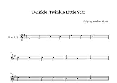 Twinkle, Twinkle Little Star (arr. Peter Andrew)