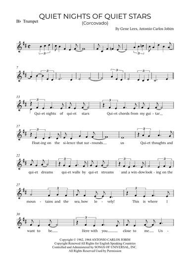Quiet Nights Of Quiet Stars (corcovado) (arr. Alex Nunes Rodrigues)