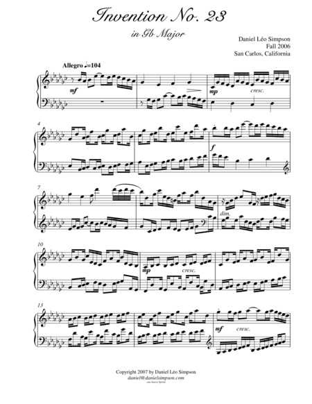 Invention No.18 in F-sharp minor