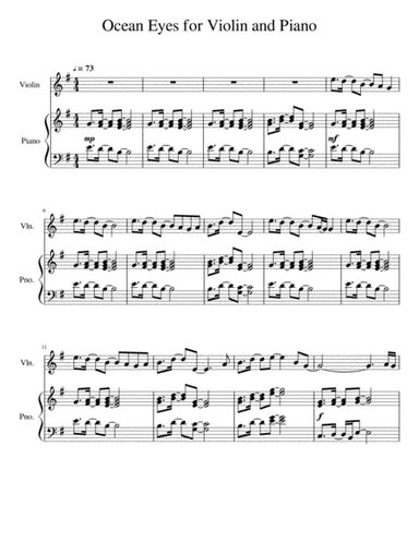 Ocean Eyes (arr. Gabriel Walters)