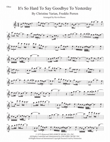 It's So Hard To Say Goodbye To Yesterday (arr. Kevin Busse)