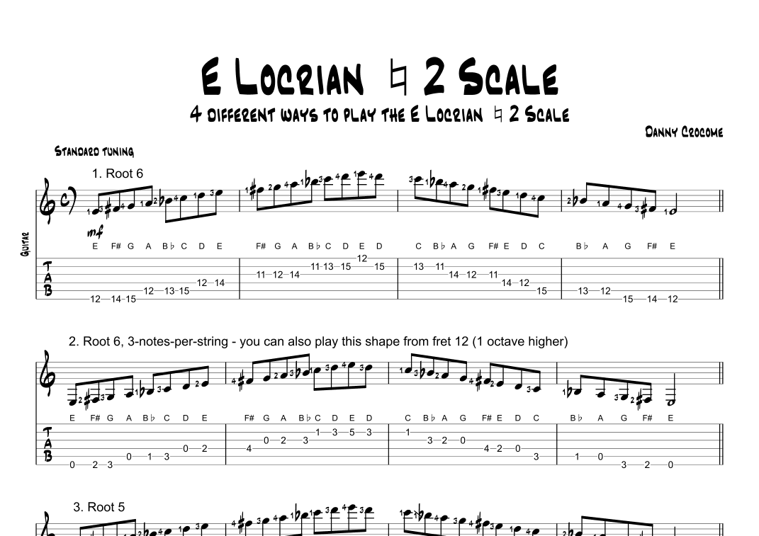 E Locrian Natural 2 Scale (4 Ways to Play)