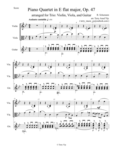 Schumann op.47 Cantabile (for Violin, Viola and Guitar) (arr. Terry Ansel)