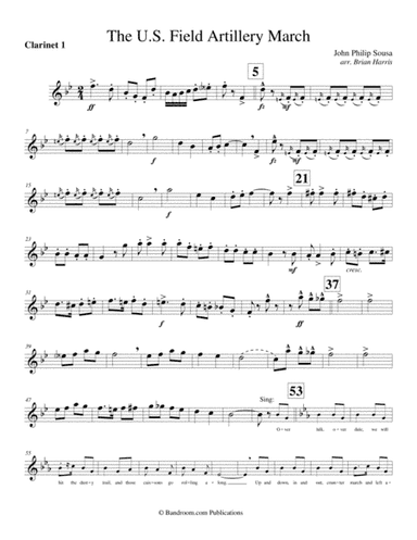 U.S. FIELD ARTILLERY MARCH (The US Army Song) - concert band - score, parts, & license to photocopy (arr. Brian Harris)