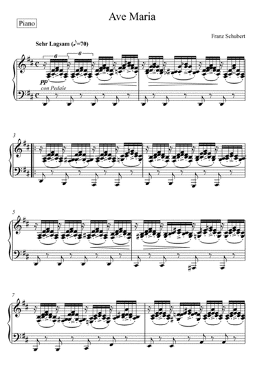 Franz Schubert - Ave Maria in D Major (Piano Accompaniment) (arr. André Laitano)