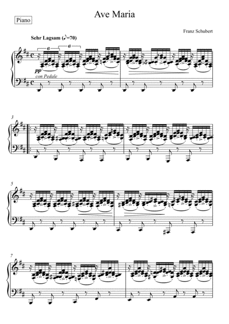 Franz Schubert - Ave Maria in D Major (Piano Accompaniment) (arr. André Laitano)