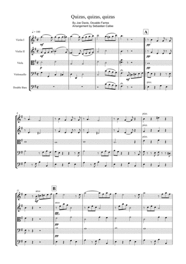 Quizas, Quizas, Quizas (perhaps, Perhaps, Perhaps) (arr. Sebastian Calise)