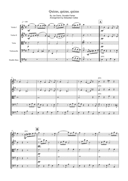 Quizas, Quizas, Quizas (perhaps, Perhaps, Perhaps) (arr. Sebastian Calise)