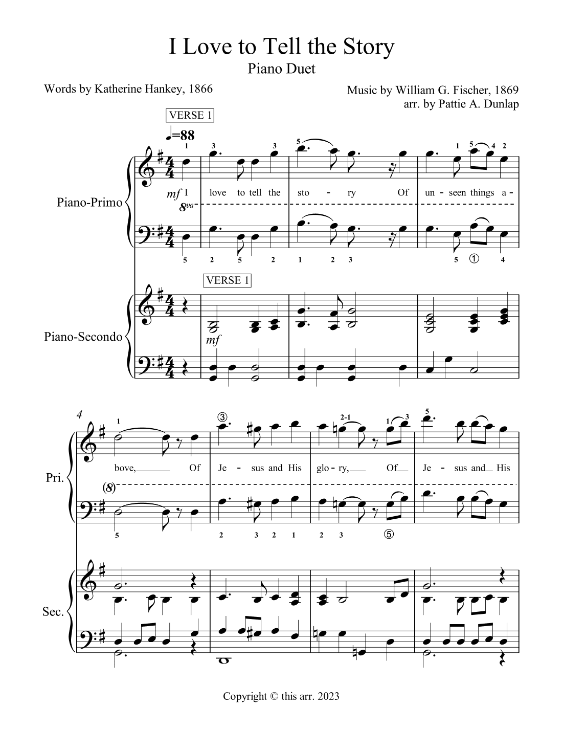 I Love to Tell the Story (arr. Pattie A. Dunlap)