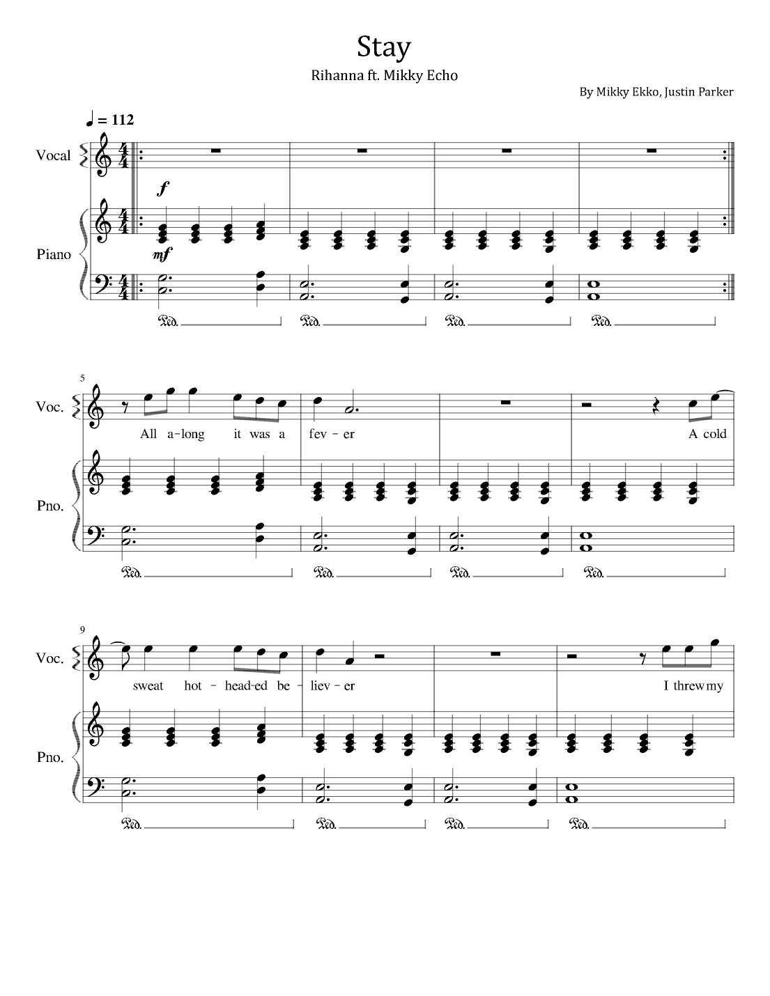 Stay (arr. poon)