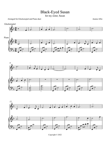 Black-Eyed Susan for Glockenspiel and Piano