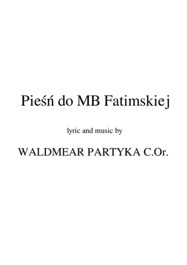 Piesn do MB Fatimskiej