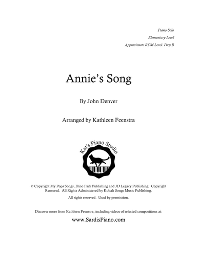 Annie's Song (arr. Kathleen R Feenstra)