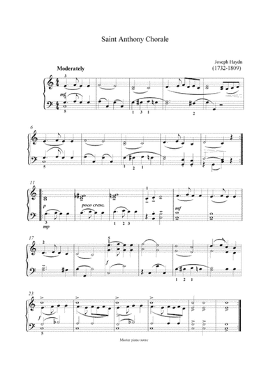 Haydn - Saint anthony chorale (Easy piano arrangement) (arr. MPS)