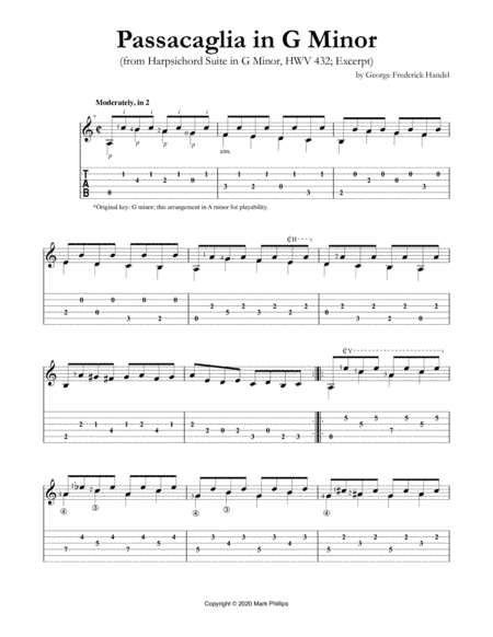 Passacaglia in G Minor (HWV 432) (arr. Mark Phillips)