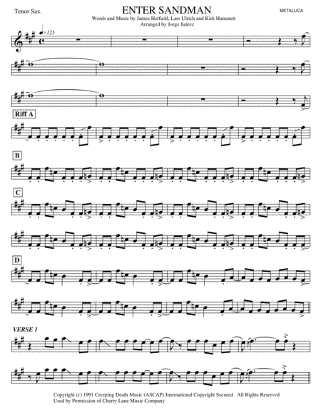 Enter Sandman (arr. Jorge Juárez)