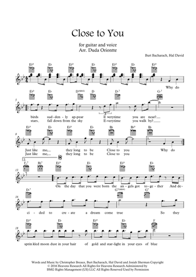 Close To You (arr. Duda Oriontte)