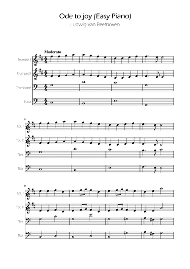 Ode To Joy - Easy Brass Quartet (arr. Ygor Nunes)