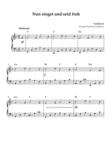Nun singet und seid froh (arr. Kaiserin Rebecca)