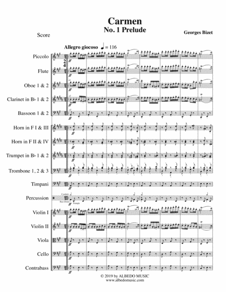 Prelude No. 1 from Carmen for Full Orchestra (arr. Doug Clyde)