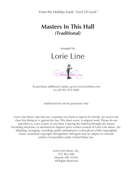 Masters In This Hall (arr. Lorie Line)