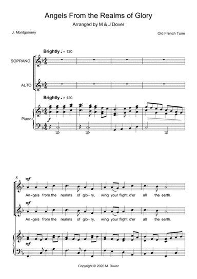 Angels From the Realms of Glory - SA - Two part Choir (arr. M & J Dover)