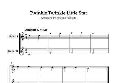 Twinkle Twinkle Little Star (for beginners) (arr. Rodrigo Faleiros)
